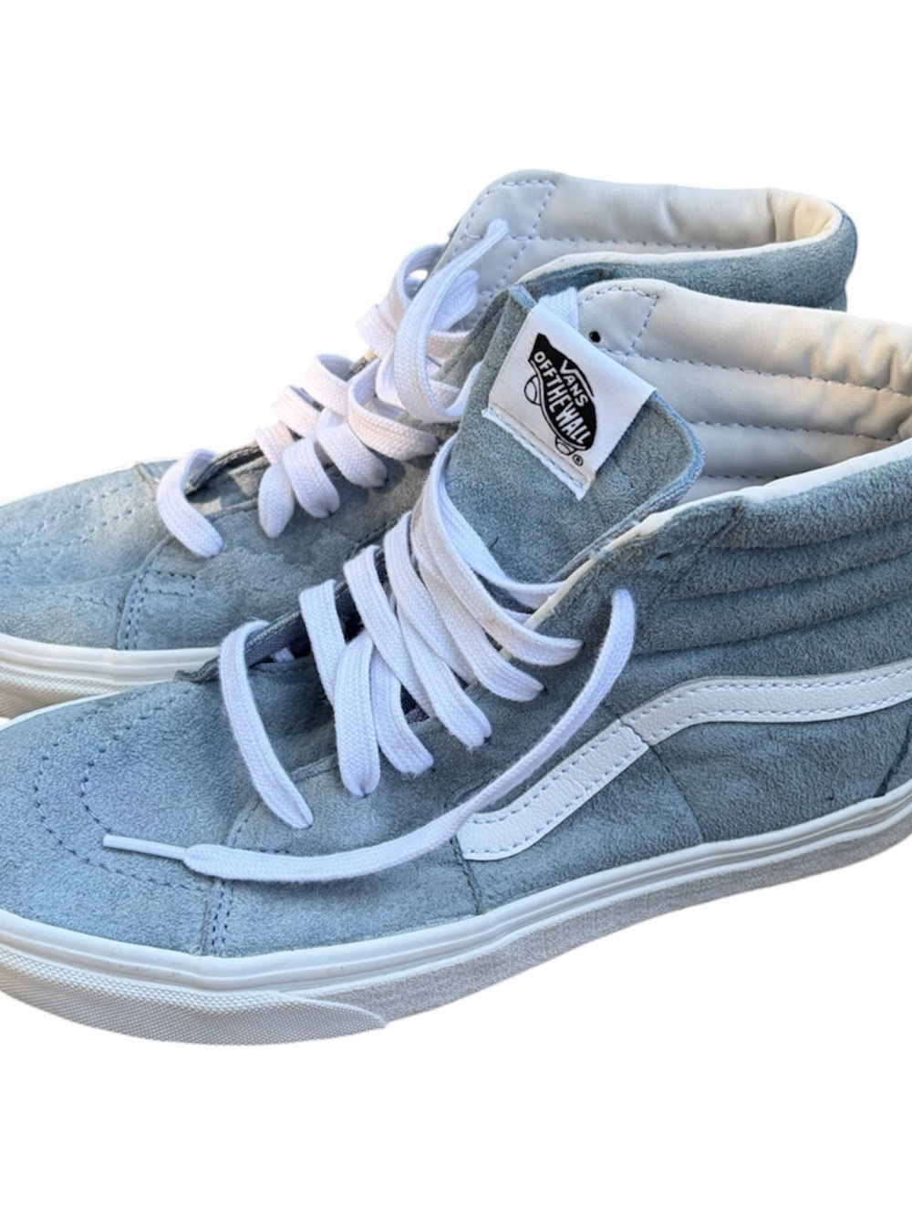 Vans High-Top Suede Sneakers - Light Blue & White